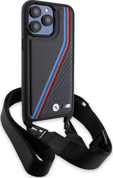 Mbulesë BMW M Edition CarbonLines me rrip për iPhone 15 Pro Max, hardcase, e zezë