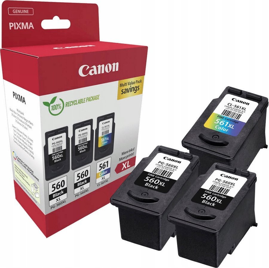 Сет кертриџи со боја Canon PG-560XLx2 CL-561XL, повеќебоен, за PIXMA TS535 TS745