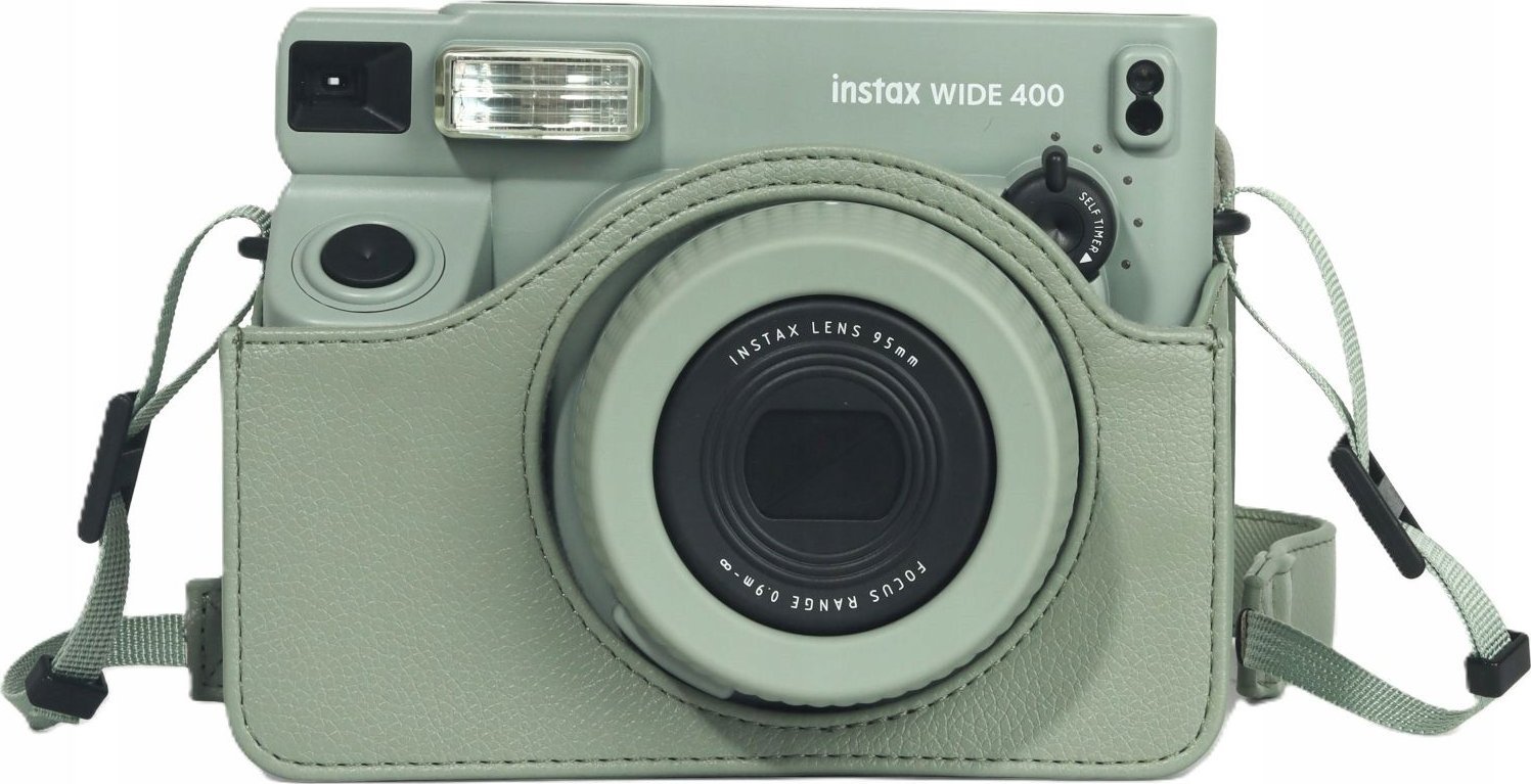 Заштитна торбичка Loveinstant за Fujifilm Instax Wide 400, еко кожа, зелена