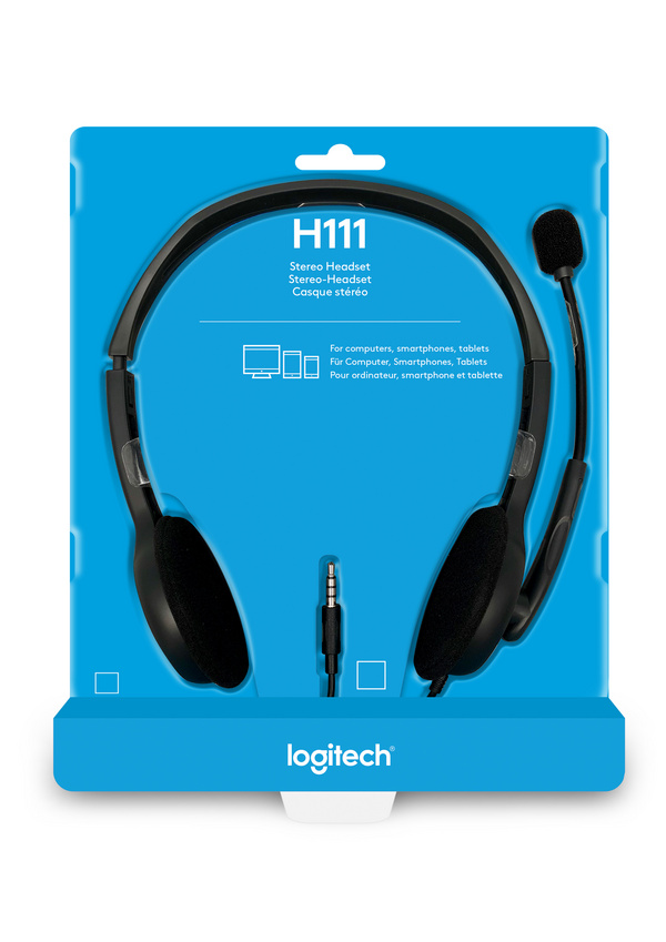 Kufje Logitech H111, me kabllo, të hirta