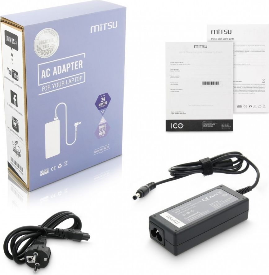 Përshtatës energjie për laptop Mitsu (ZM/LIT19342), 65W, 2.5mm, 3.4A, 19V