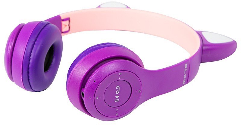 Kufje me bluetooth 32-827, BT 5.0, LED, me veshë mace, vjollcë