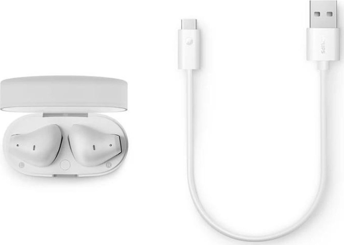 Kufje Philips TAT2139 True Wireless Bluetooth, 13mm, me kuti karikimi, të bardha