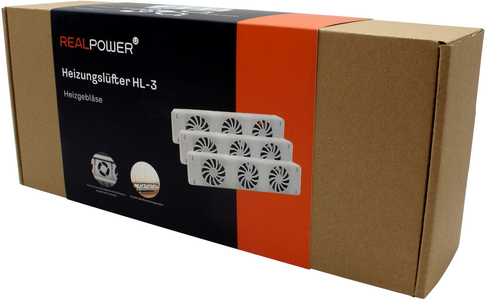 Ngrohëse ventilator REALPOWER Fan Heater HL-3, set 3 copë, kompakte, të bardha