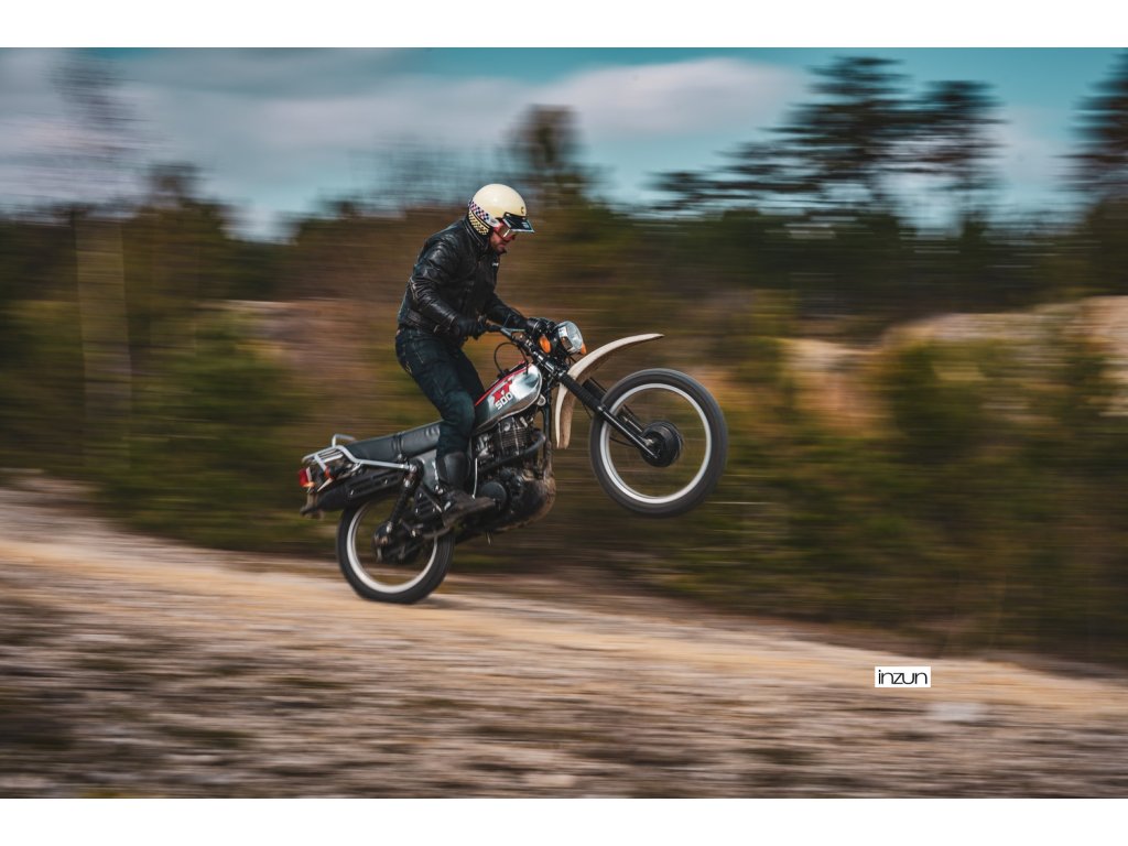 Helmë moto CASSIDA ESO Forty Nine 2026, fiberglass, retro, krem e zezë