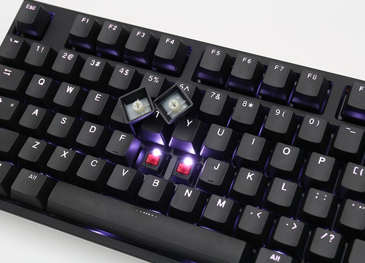 Tastierë Ducky One 2 PBT, MX-Speed-Silver, LED të bardhë, e zezë/e bardhë