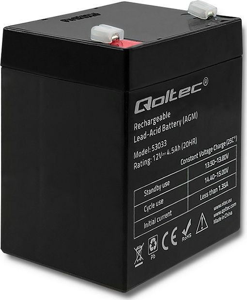 Bateri Qoltec, 12V, 4.5Ah