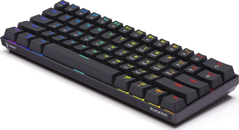 Тастатура Savio Blackout Outemu Brown, црна боја