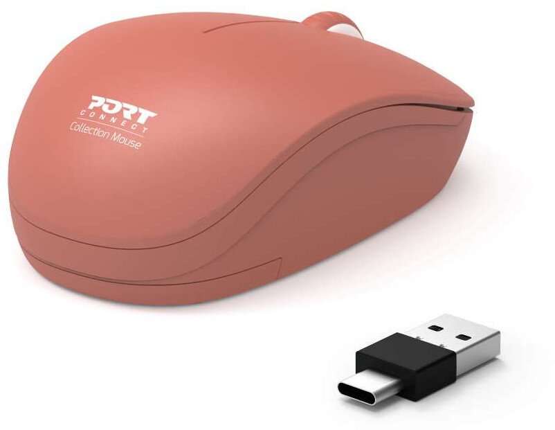 Maus pa kabllo Port Connect Brick, USB A USB C, 1600 DPI, i zi