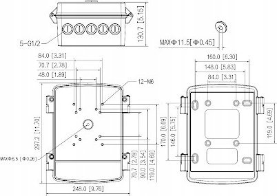 Kuti energjie e jashtme Dahua PFA6400S, e papërshkueshme nga uji, për kamera sigurie, gri