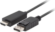 Kabllo Lanberg DisplayPort në HDMI, 1.8m, Full HD, e zezë