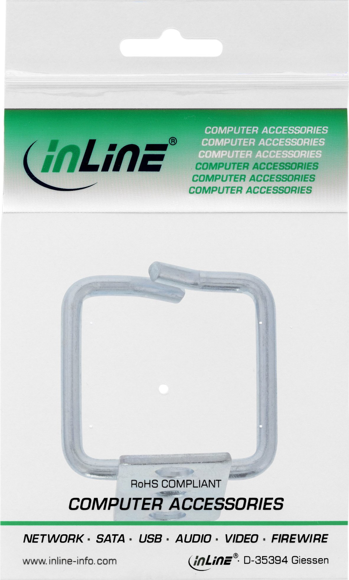 Mbajtëse kabllosh InLine Cable Bracket, metal i galvanizuar, 80x80mm, ngjyrë argjendi