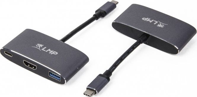 Adaptër LMP USB C to HDMI, 4K, USB 3.0, karikim USB C, gri