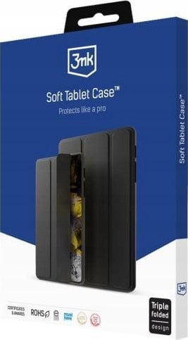 Навлака за таблет 3MK Soft, за Samsung Galaxy Tab S9+, со Wake Sleep функција, црна