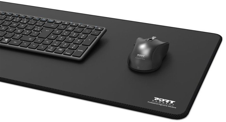 Mousepad PORT Designs Professional XL, 70 x 30cm, kundër rrëshqitjes, i zi