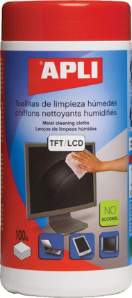 Peceta të lagura për ekrane LCD / TFT Apli, 100 copë