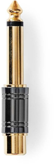 Аудио адаптер моно 6.35 mm машки во RCA женски, позлатен, метален