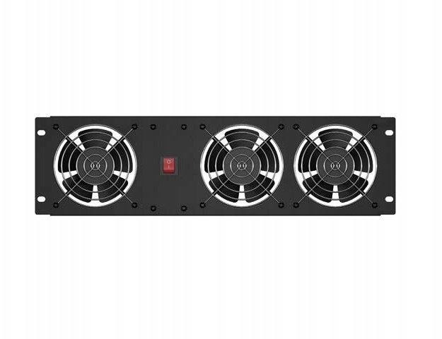Вертикален панел за ладење Lanberg 19\", 3U, 3 вентилатори, црн