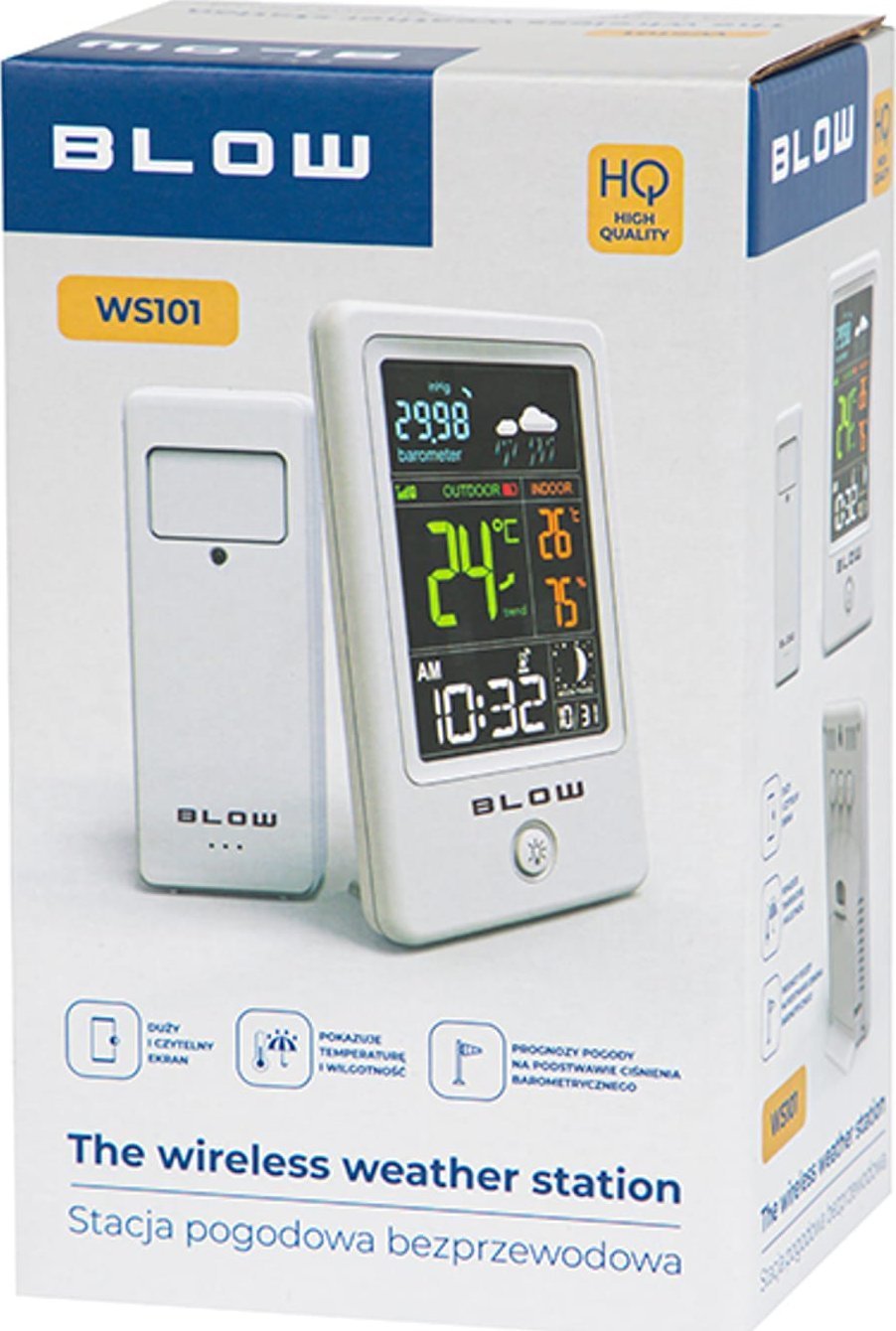 Stacion moti Blow WS101, wireless, ekran me shumë funksione, i bardhë