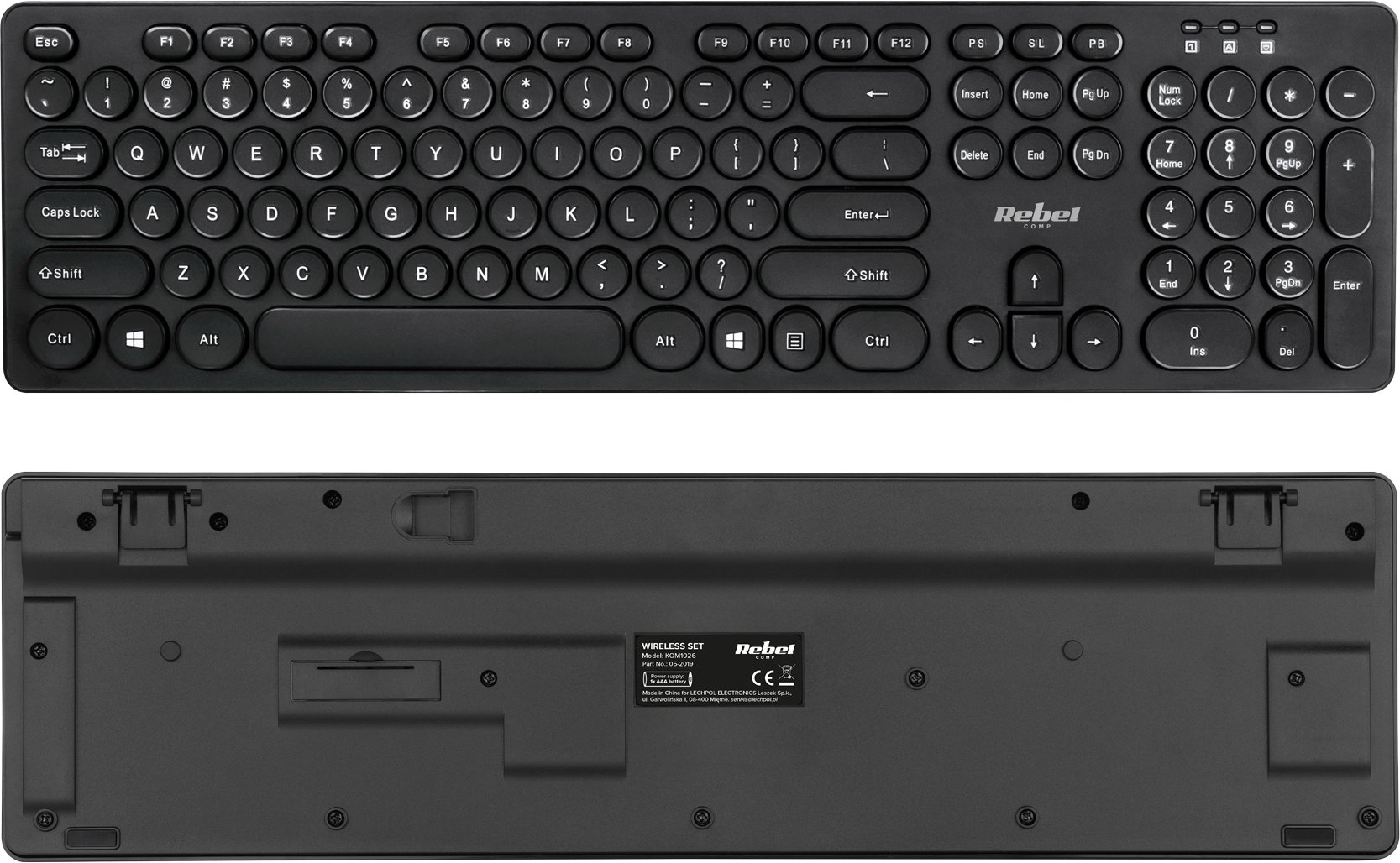 Set tastierë dhe maus Rebel Electro WS400, wireless 2.4 GHz, USB, i zi