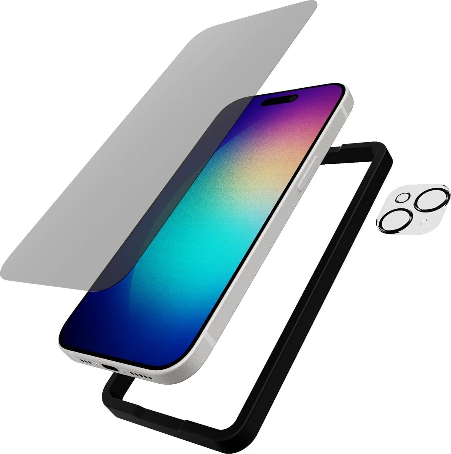 Заштита за екран Tech21 Impact Glass Privacy, за iPhone 15 Plus, со заштита за камера, проѕирна