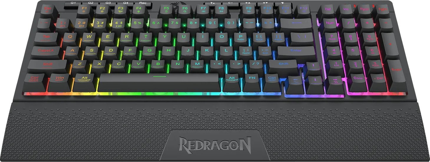 Tastierë gaming Redragon K515 Shiva, 98 taste, RGB, me mbështetëse dore, e zezë
