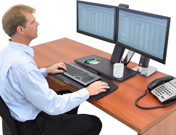 Mbajtës tavoline për monitorë Ergotron WorkFit A II 24-316-026, i zi