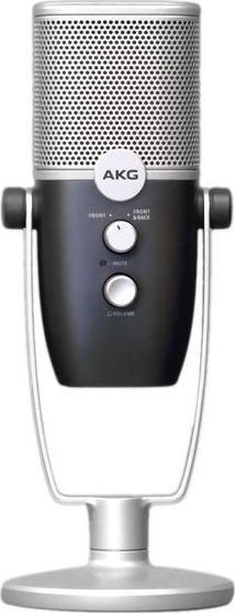 Mикрофон USB AKG Ara, кондензатор, 24-bit 96kHz, сино сребро