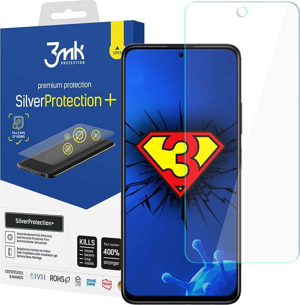 Folie mbrojtëse 3MK Silver Protect+ për Xiaomi Redmi Note 11S 4G, antibakteriale, montim me xhel, transparente