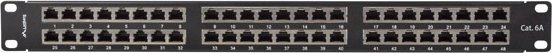 Печ панел Lanberg 48 порти CAT.6a FTP, 1U, 19" рек, црн
