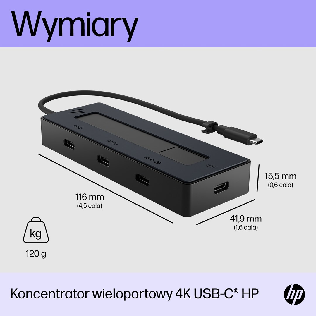 Qendër USB-C HP 4K Multiport Hub, 65W, e zezë