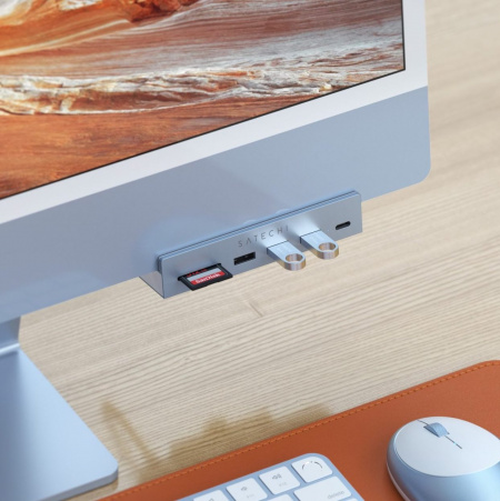 USB Hub Satechi USB-C Clamp për iMac 24" (2021), i kaltër