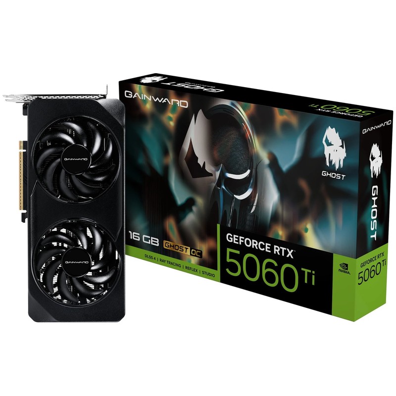Kartë grafike Gainward GeForce RTX 5060 Ti Ghost OC, 16GB GDDR7, PCI Express