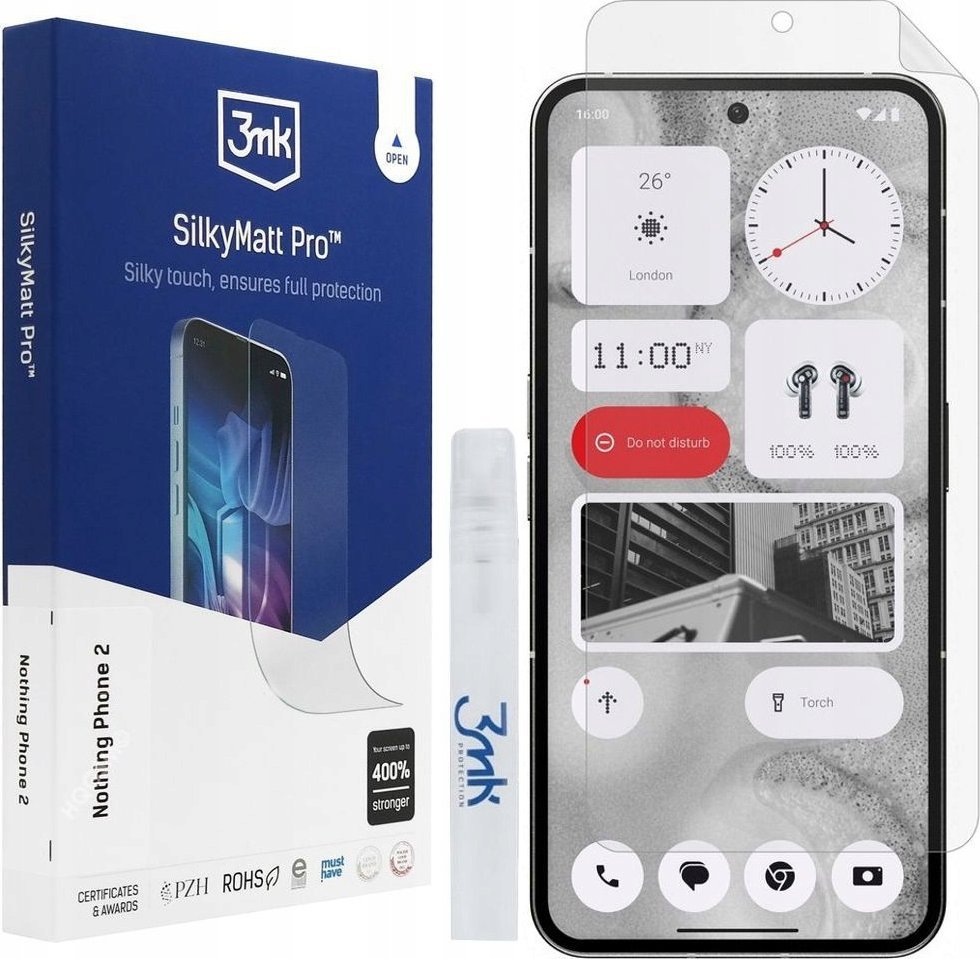 Fletë mbrojtëse ekrani 3MK Silky Matt Pro Nothing Phone 2, mat, vetë rigjeneruese, transparente