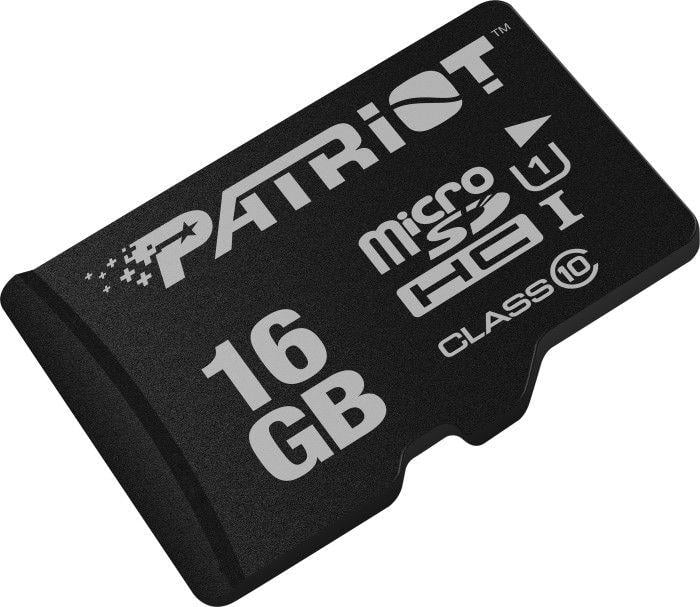 Kartë MicroSDHC Patriot LX Series, 16 GB, Class 10, e zezë