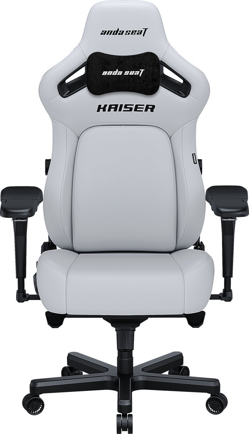 Гејминг столица AndaSeat Kaiser 4 Series XL, премиум PVC кожа, ергономска, бела