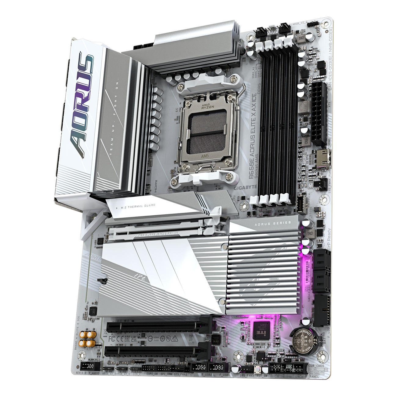Pllakë amë GIGABYTE B650E AORUS ELITE X AX ICE, AMD Ryzen 8000, Socket AM5, ATX, e bardhë