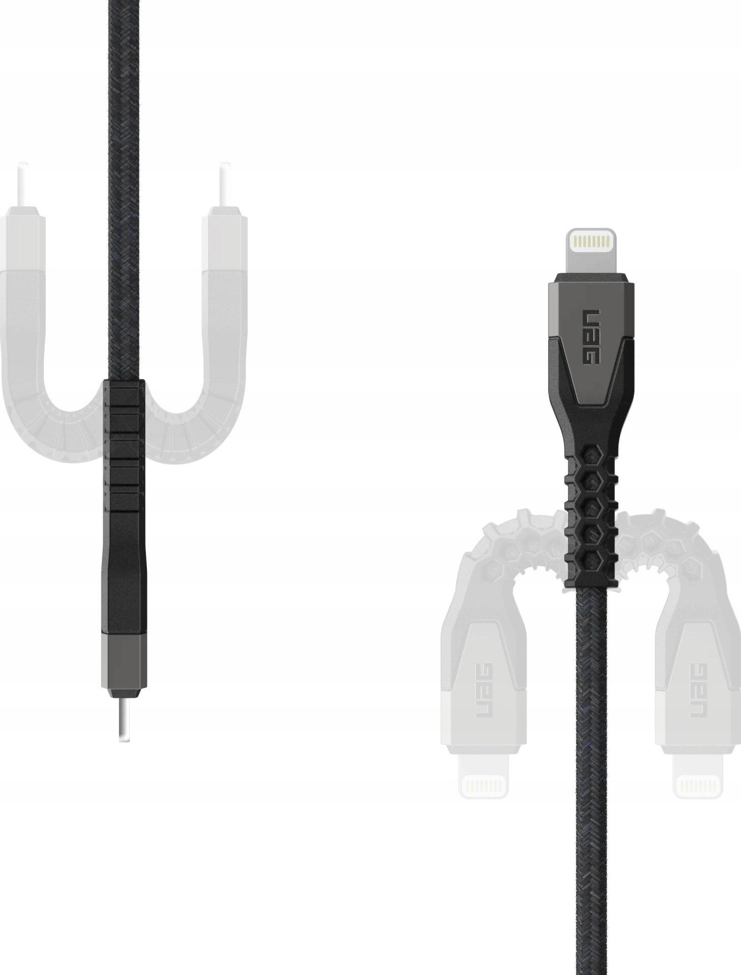 Kabllo karikues Apple Urban Armor Gear Rugged Kevlar Lightning, 1.5m, i zi gri