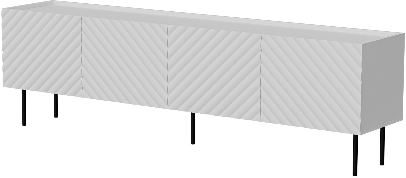 Komoda TV Cama Meble Lucca 4D, 200x40x59 cm, e bardhë mat