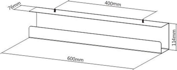 Organizues kabllosh Ergo Mask 1B, kanal metalik 60 cm, nën tavolinë, i zi