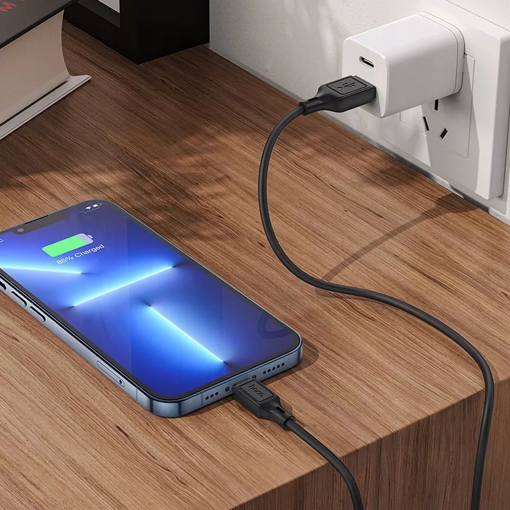 Kabllo karikimi Hoco X90, USB A në Lightning, 1 m, 2.4A, e zezë