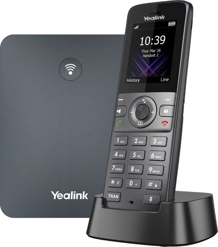 Телефон DECT IP Yealink W73P, до 10 слушалки, VoIP, црн