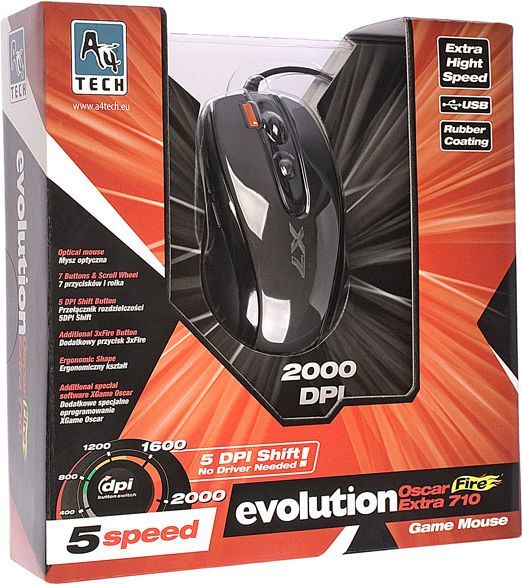Maus EVO XGame Opto Oscar X710 Extra Fire (A4TMYS27923), i zi