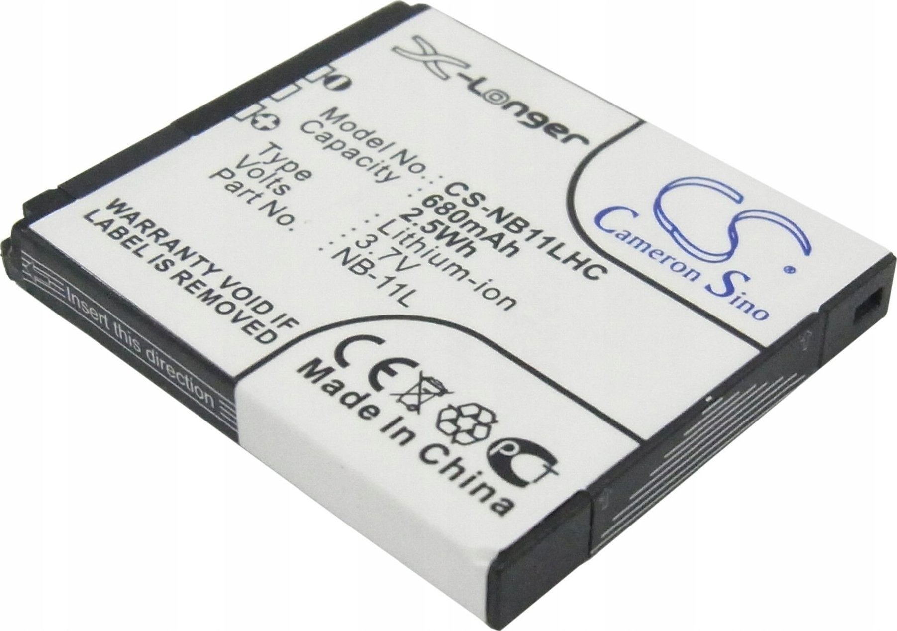 Bateri rikarikueshme Cameron Sino CS-NB11LHC, 680mAh, Li-ion, e bardhë