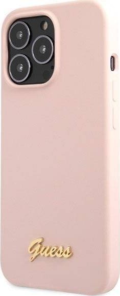 Mbulesë telefoni Guess GUHCP13XLSLMGLP, për iPhone 13 Pro Max 6.7", silikon, rozë e çelët