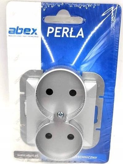 Prizë dyshe Abex Pearl, 2x2P 16A, e montuar në mur, argjend