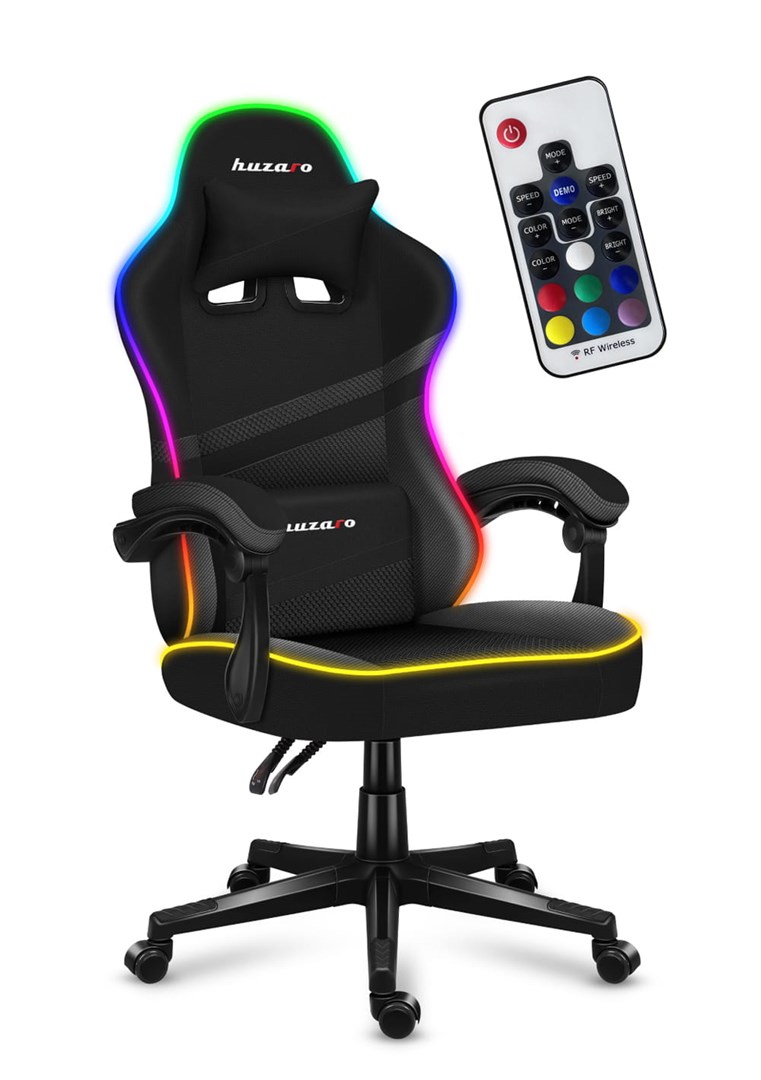 Karrige lojërash Huzaro Force 4.4 RGB, 130kg, e zezë
