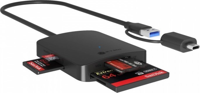 Lexues kartash ICY BOX IB-CR302-CU3, USB 3.2 Gen 1, USB C, gri