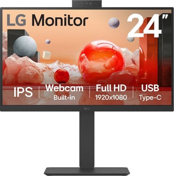 Monitor LG 23.8", Full HD IPS, 100Hz, me kamera FHD të integruar