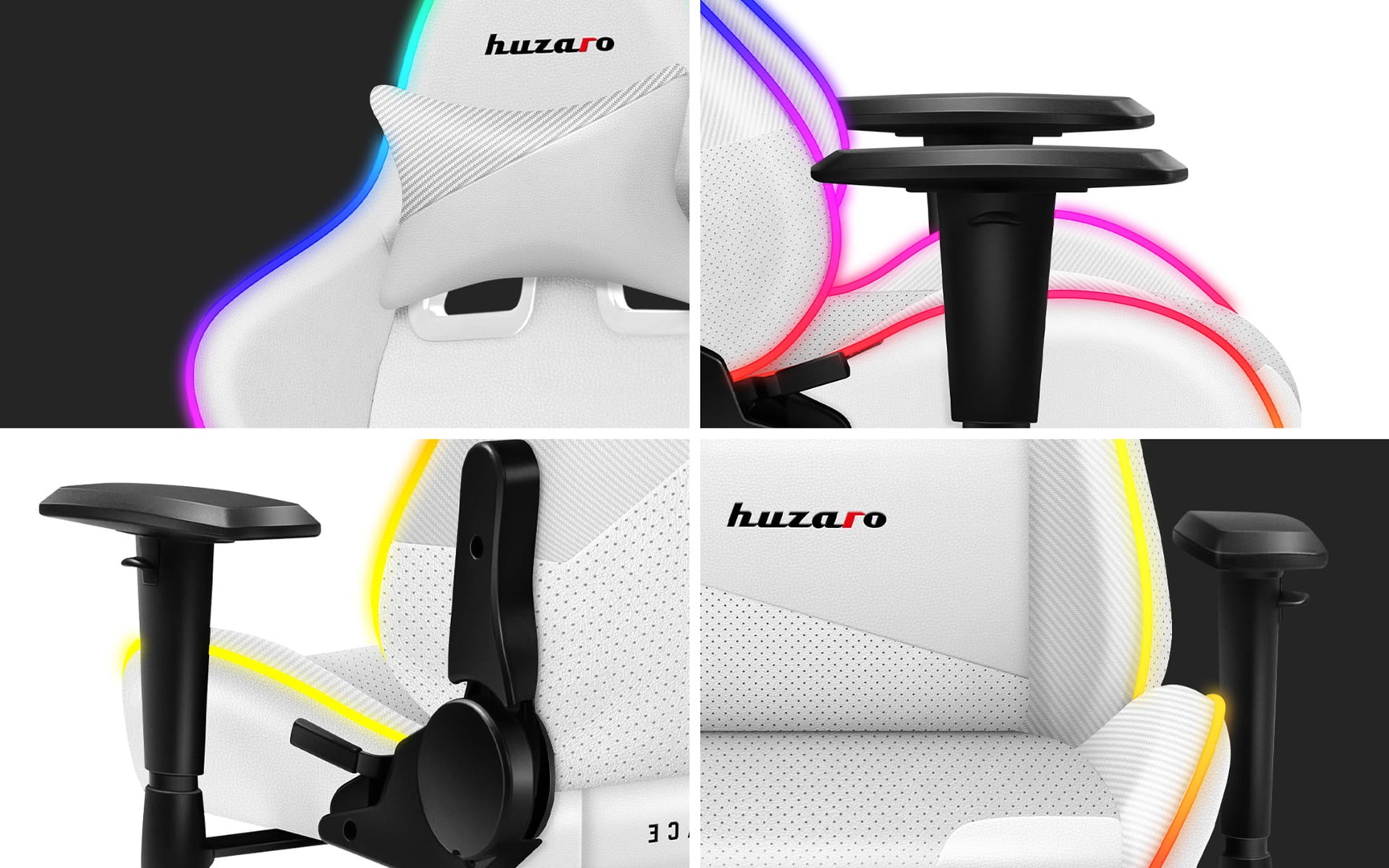 Karrige lojërash HUZARO FORCE 6.2, RGB LED, e bardhë